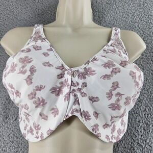 Bali Bra 40DDD White Floral Full Coverage Passion For Comfort Minimizer 3385
